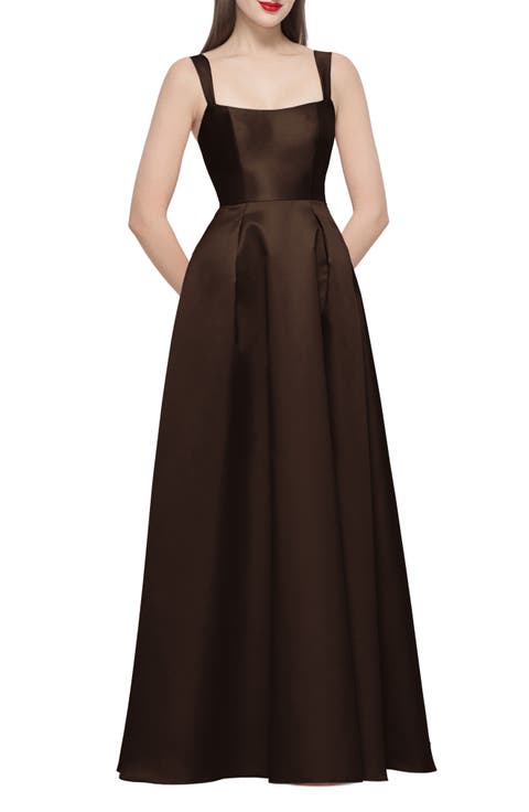 Lyssa Sleeveless Matte Satin Gown