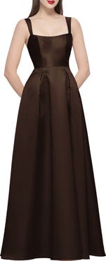 Alfred Sung Lyssa Sleeveless Matte Satin Gown