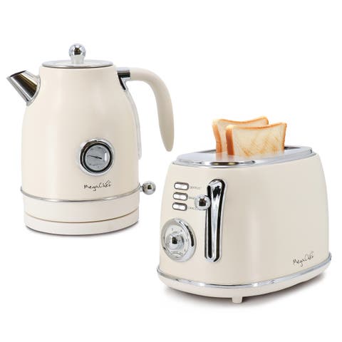 Electric Tea Kettle and 2 Slice Toaster Combo