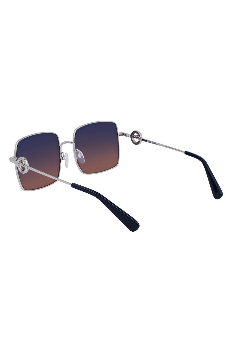 Longchamp Medallion 55mm Gradient Square Sunglasses, Alternate, color, Silver/ Gradient Petrol Brown