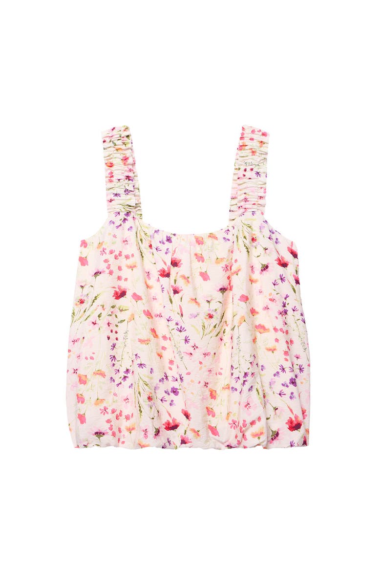 Print Bubble Hem Top, Alternate, color, Pink