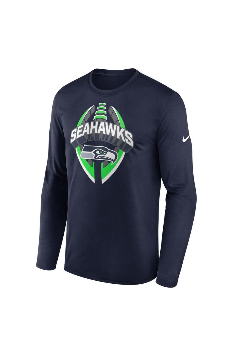 Nike Men's Nike College Navy Seattle Seahawks Primetime Legend Icon Performance Long Sleeve T-Shirt, Alternate, color, College Navy