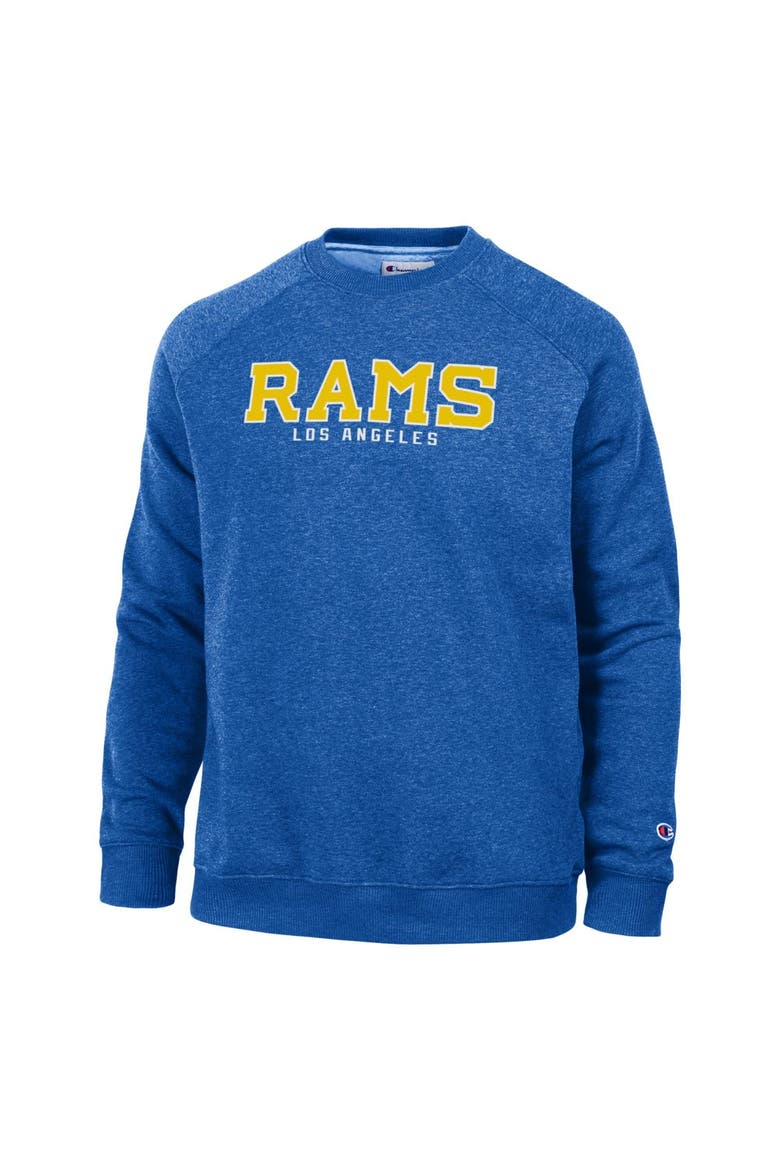Men's Champion Royal Los Angeles Rams Triumph Fleece Tri-Blend Sweatshirt, Main, color, Royal