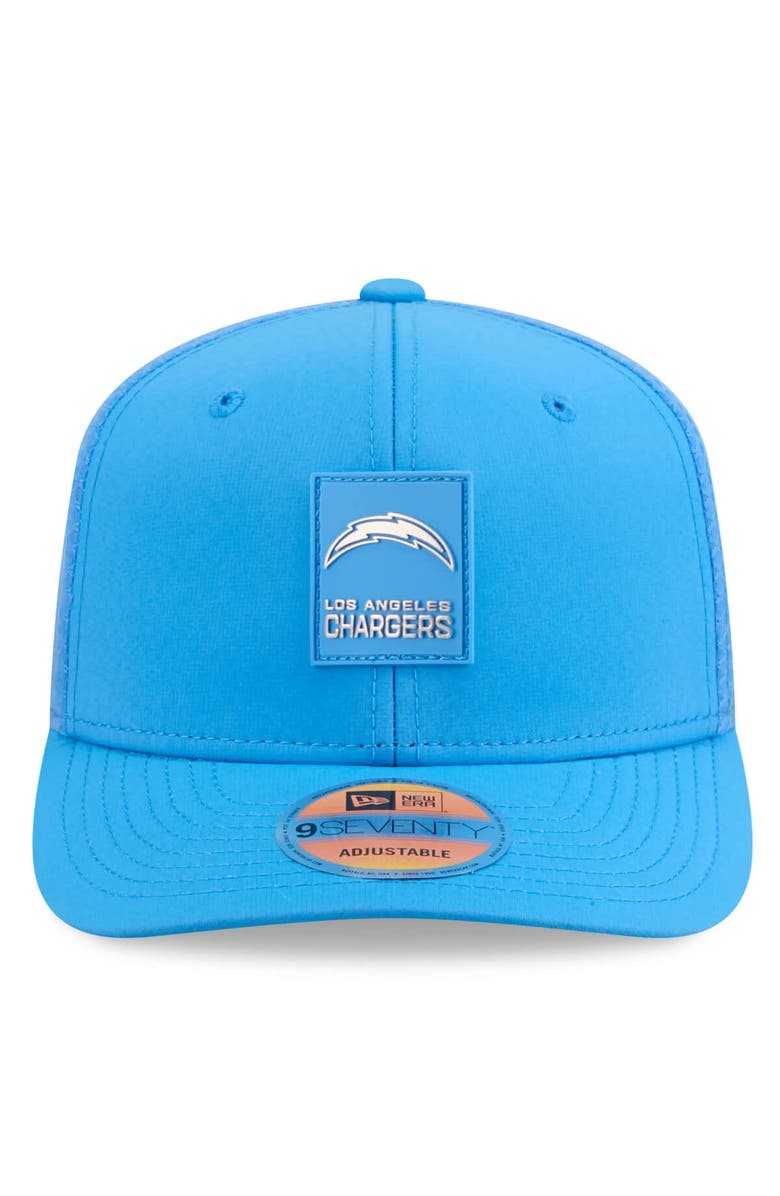 New Era Men's New Era Powder Blue Los Angeles Chargers 2025 Sideline 9SEVENTY Trucker Adjustable Hat, Alternate, color, Powder Blue
