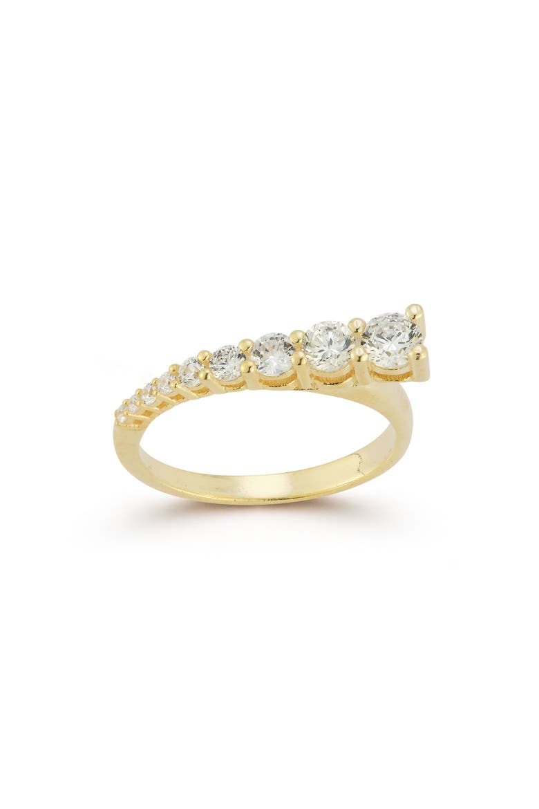 14K Gold Plated Silver Cubic Zirconia Ring, Alternate, color, GOLD