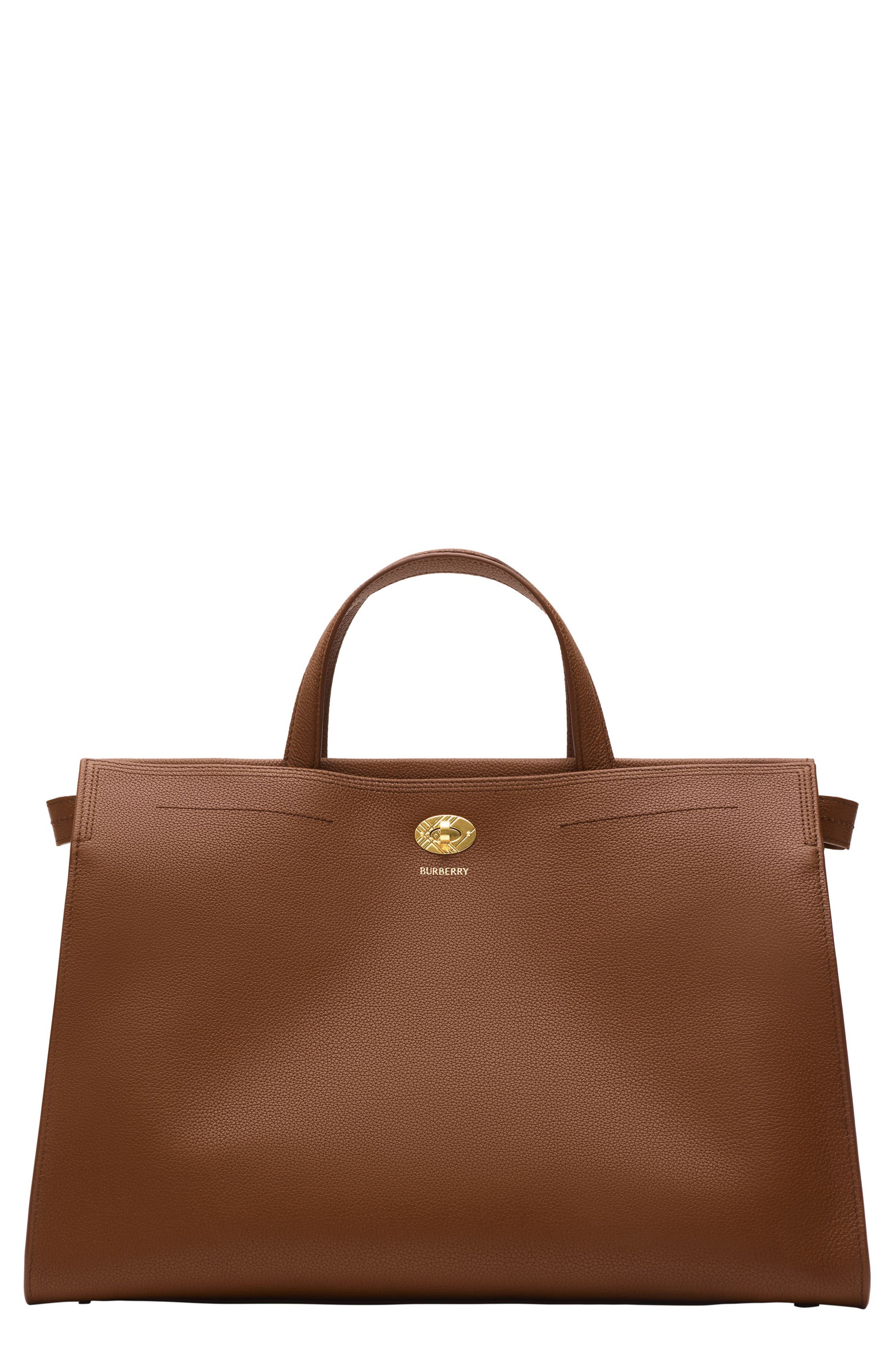 Burberry Medium Cotswolds Leather Tote, Main, color, 