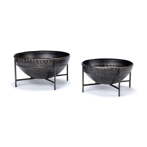 Cauldron Set of 2 Metal Bowls