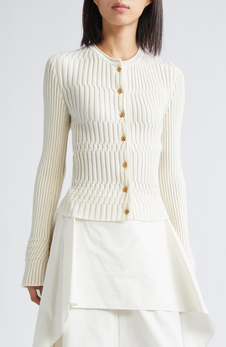 EENK Wool Rib Cardigan, Main, color, Ivory