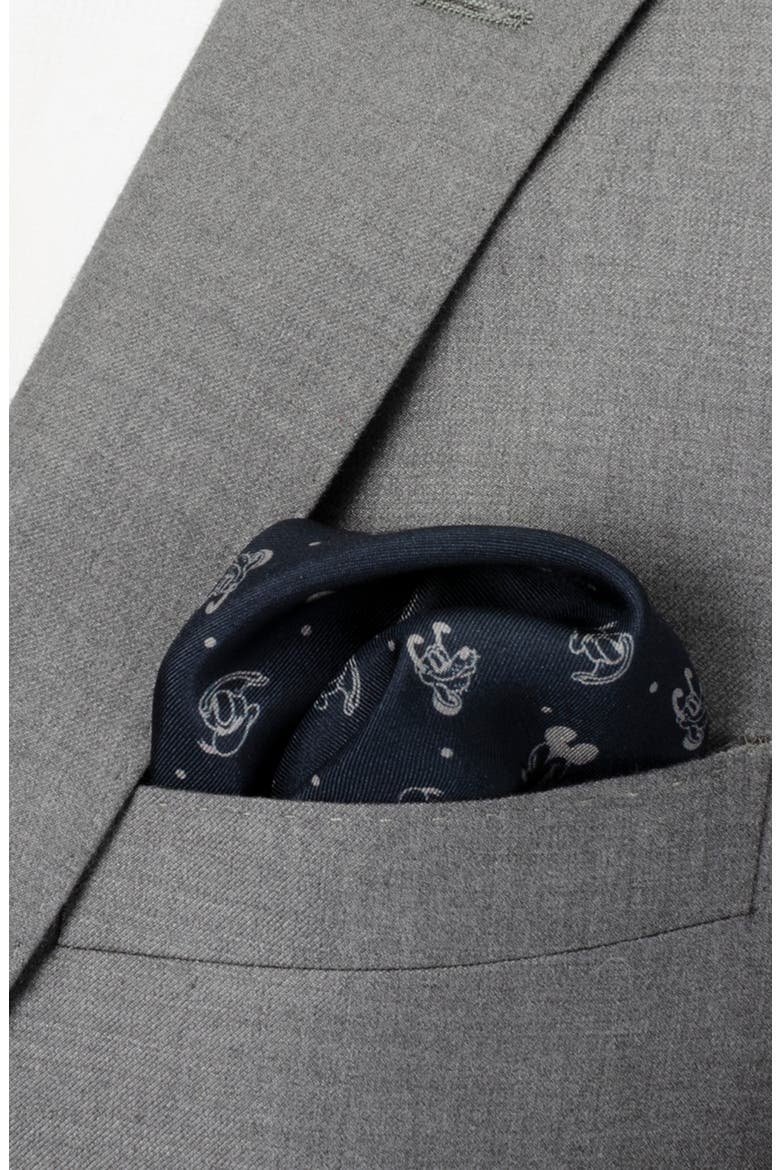 x Disney Mickey & Friends Silk Pocket Square, Alternate, color, NAVY