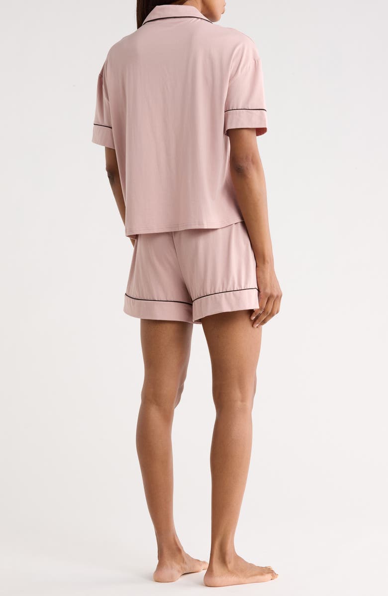 JASON WU Short Sleeve Button-Up Top & Shorts Pajamas, Alternate, color, Taupe