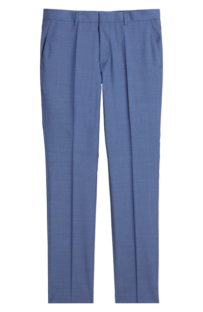 BOSS Genesis Slim Fit Flat Front Wool Dress Pants, Alternate, color,