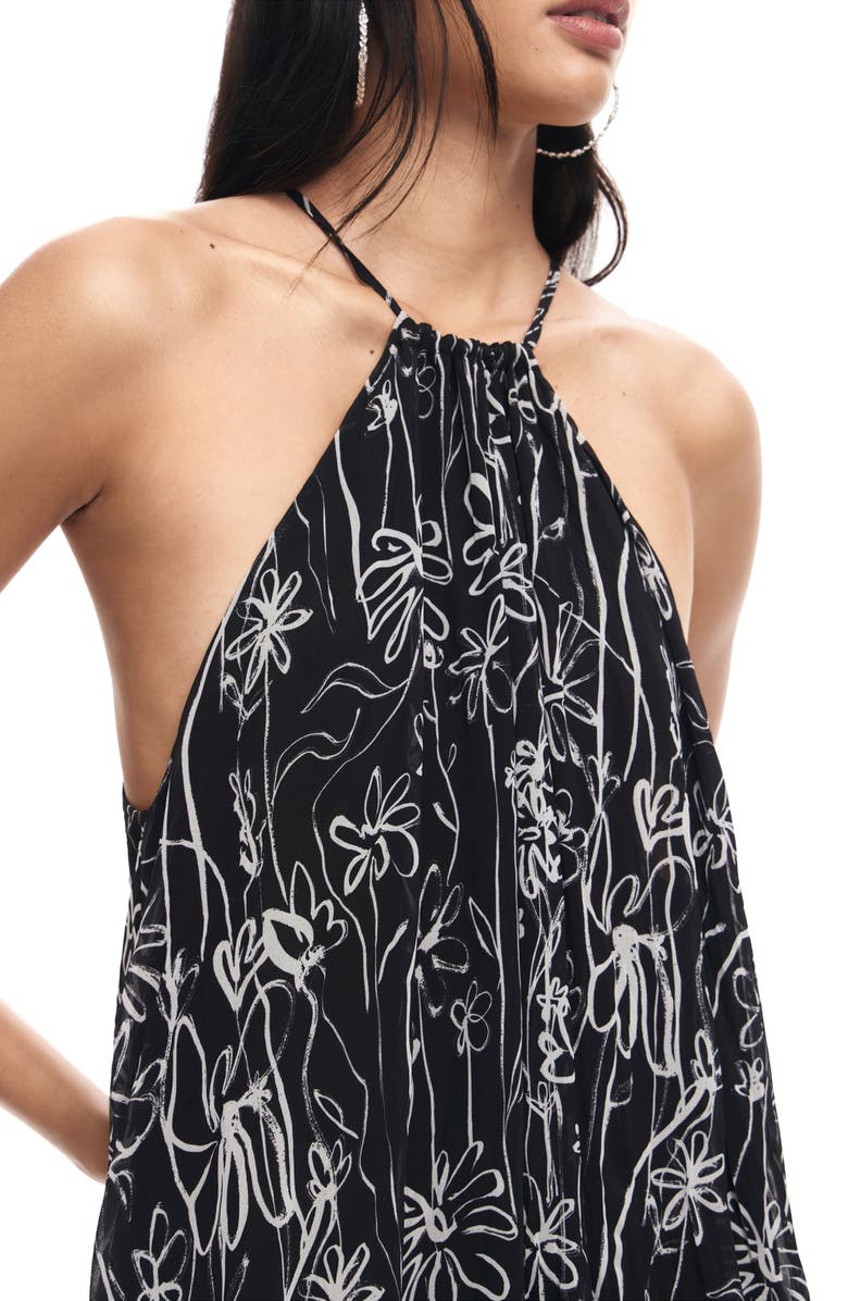 Desigual Floral Maxi Sundress, Alternate, color, Black