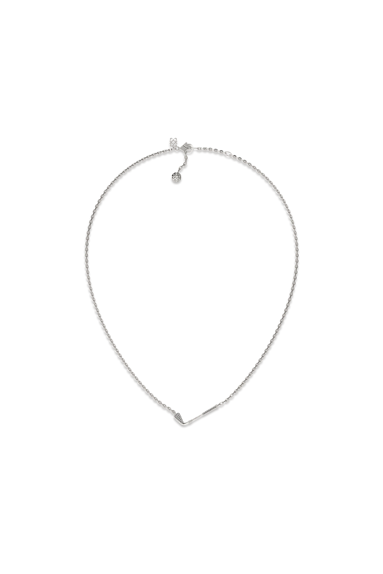 The Golf Club Necklace, White Diamond Pavé, Alternate, color, Silver Diamond
