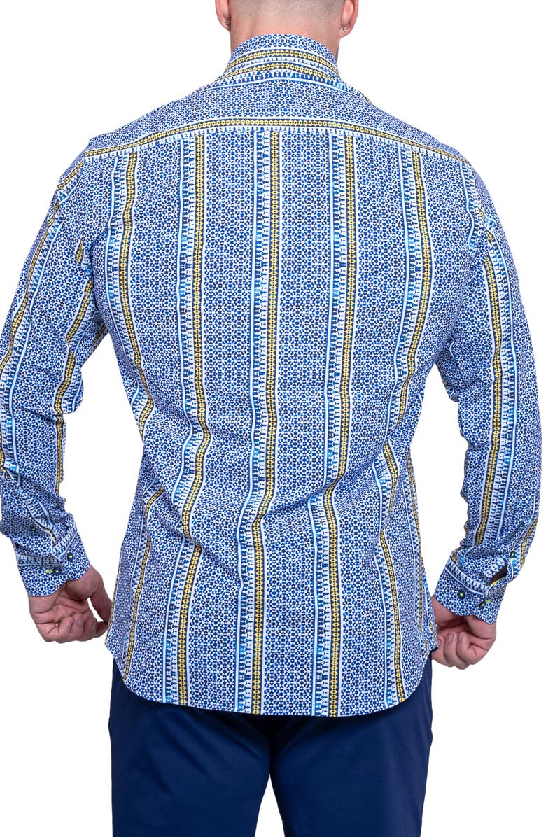 Maceoo Fibonacci Resistance Contemporary Fit Button-Up Shirt, Alternate, color, Blue