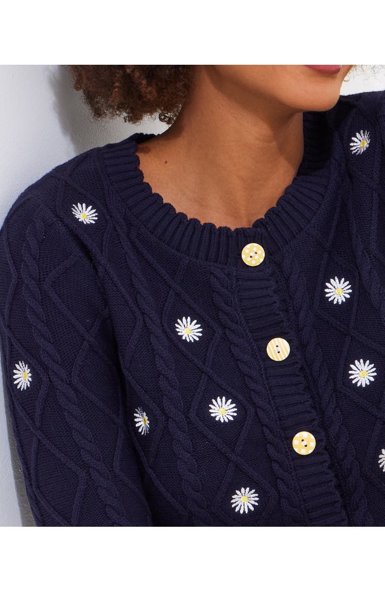Joe Browns Embroidered Cable Cardigan, Alternate, color, Embroidered Daisies