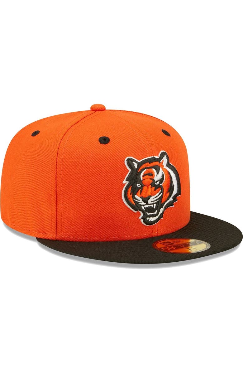 New Era Men's New Era Orange/Black Cincinnati Bengals Two-Tone Flipside 59FIFTY Fitted Hat, Alternate, color,