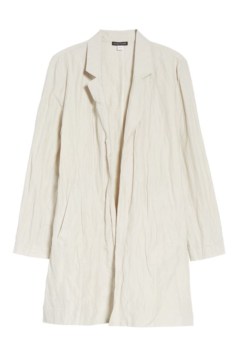 Notch Collar Long Jacket, Alternate, color, BONE