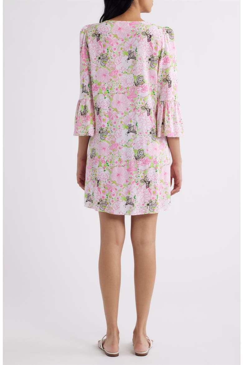 Danika Floral Print Tunic Dress, Alternate, color, PISTACHIO MACARON BEES KNEES
