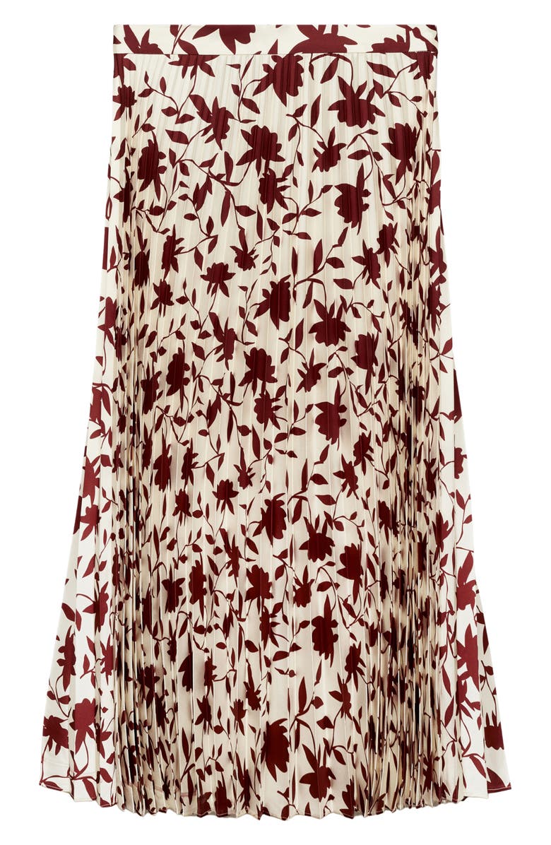 MANGO Floral Pleated Midi Skirt, Alternate, color,