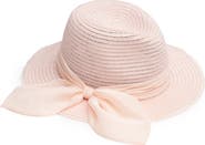 Eugenia Kim Chiffon Scarf Wide Brim Packable Straw Fedora