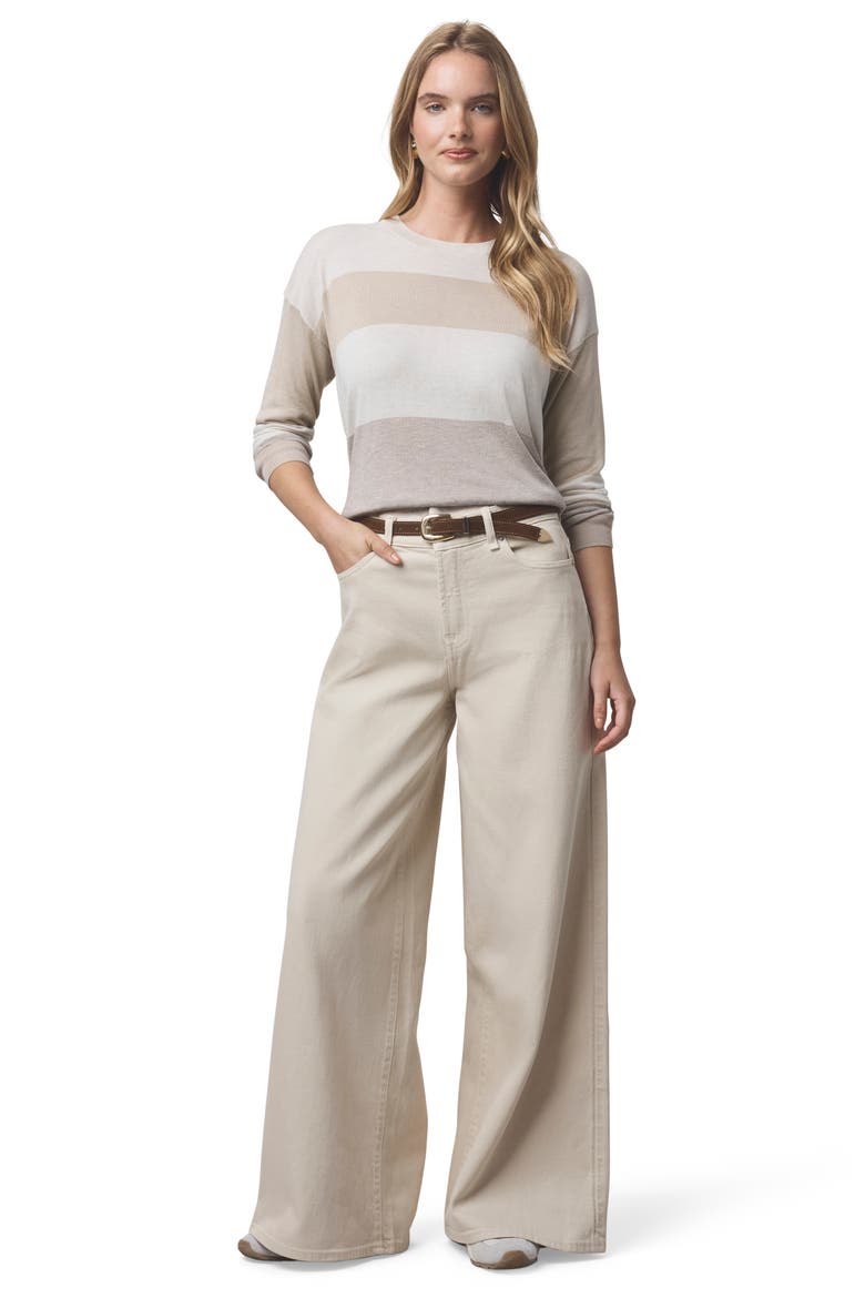 Georgie Stripe Sweater, Alternate, color, PALE OAK/ CAMEL