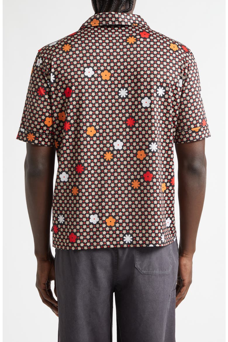 Floral Polo, Alternate, color, BLACK/ RED
