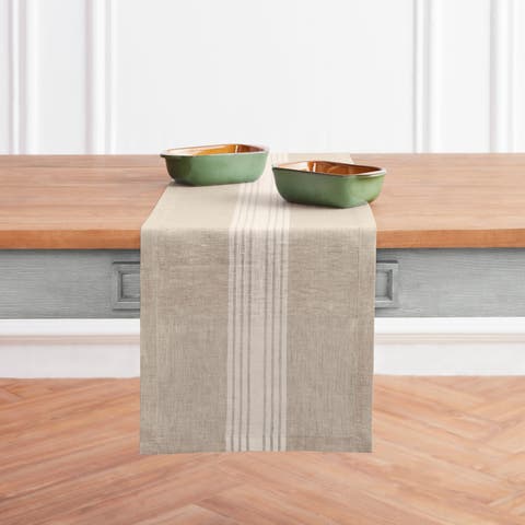Linen Table Runner for Dining Table, Holiday and Everyday Table Decor - Farmhouse