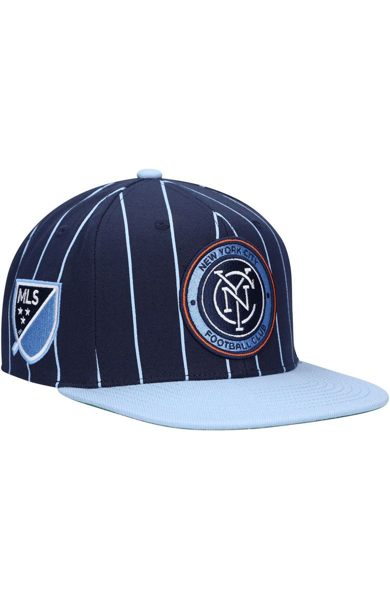 Mitchell & Ness Men's Mitchell & Ness Navy New York City FC Team Pin Snapback Hat, Main, color, 