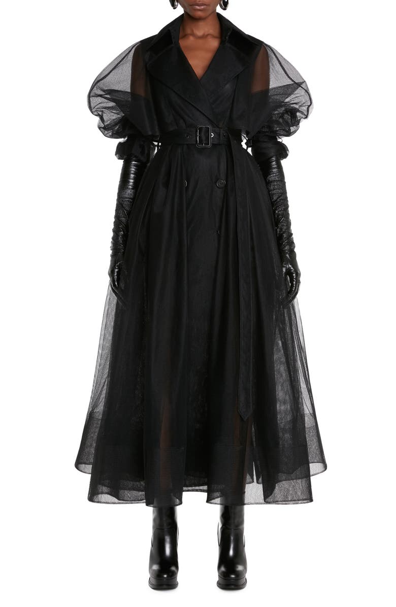 McQueen Paris Puff Sleeve Mesh Coat, Main, color, 