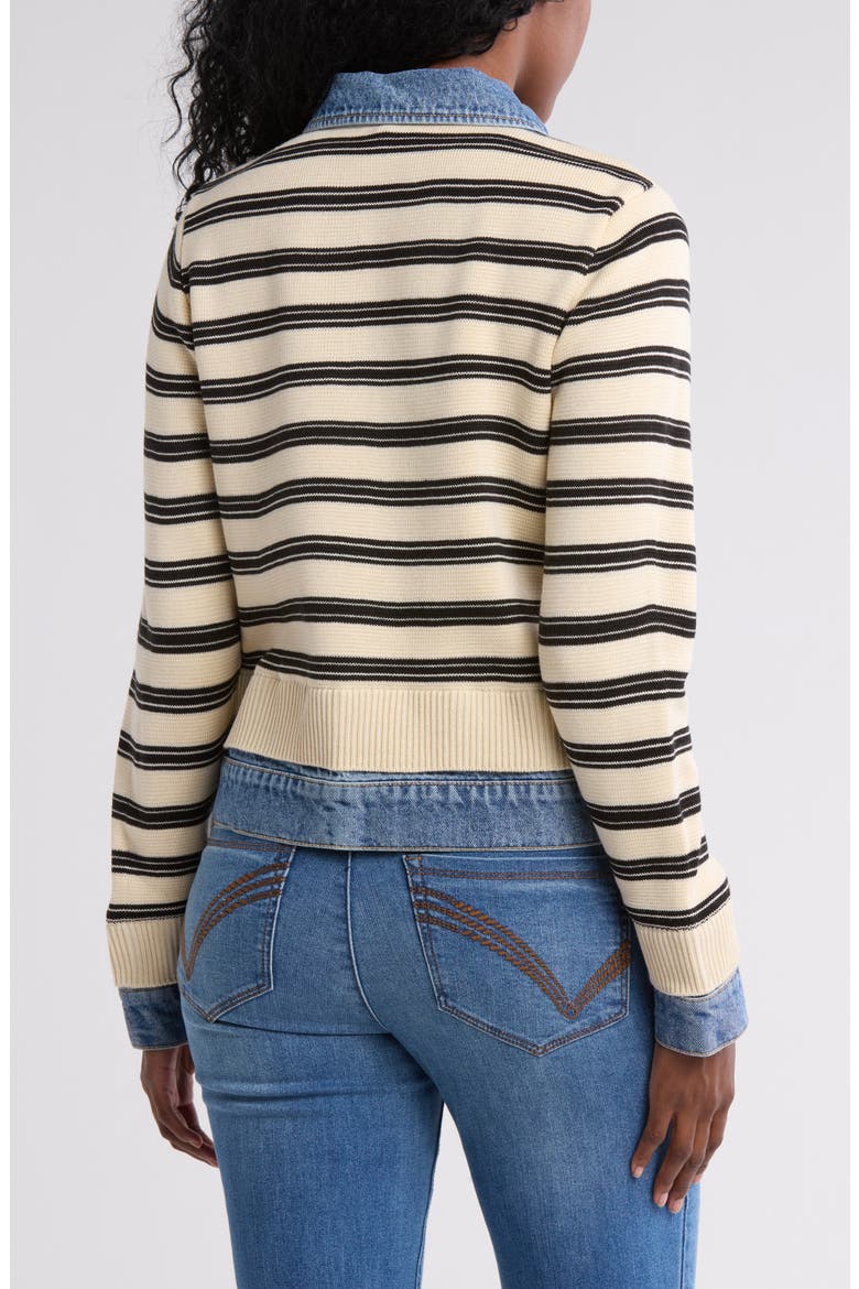 Stripe Mixed Media Jacket, Alternate, color, LIGHT BLUE