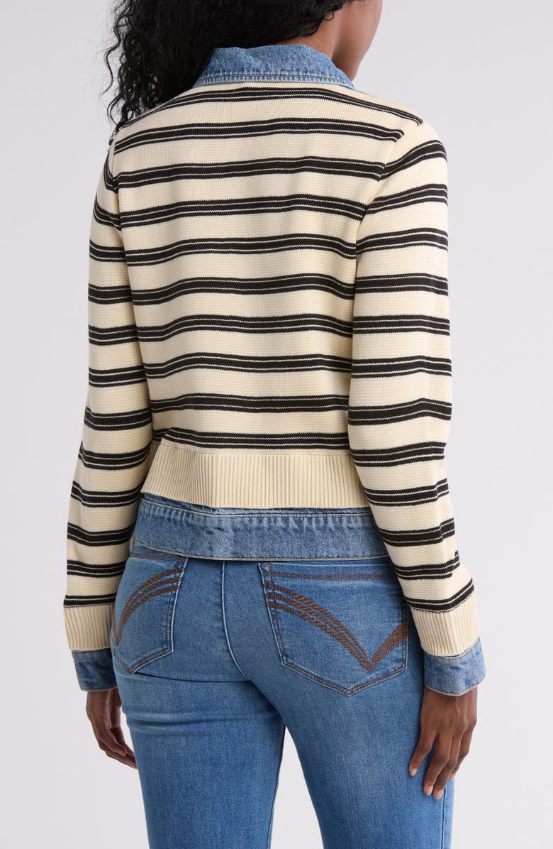 Stripe Mixed Media Jacket