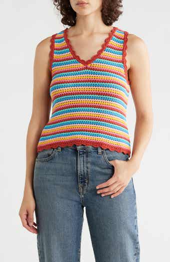 Gianna Rainbow Crochet Tank