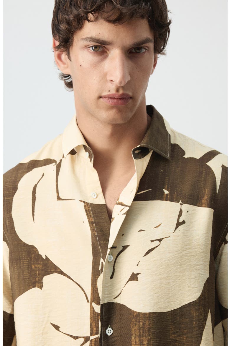 Regular Fit Short Sleeve Button-Up Shirt, Alternate, color, VANILLA