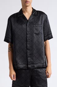 Casablanca Monogram Print Silk Camp Shirt