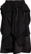 Noir Kei Ninomiya Deconstructed Wool Gabardine Midi Skirt