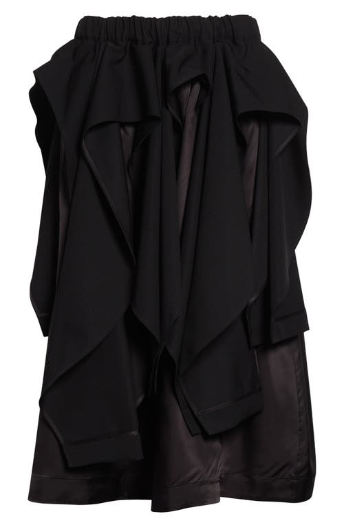 Noir Kei Ninomiya Deconstructed Wool Gabardine Midi Skirt In Black