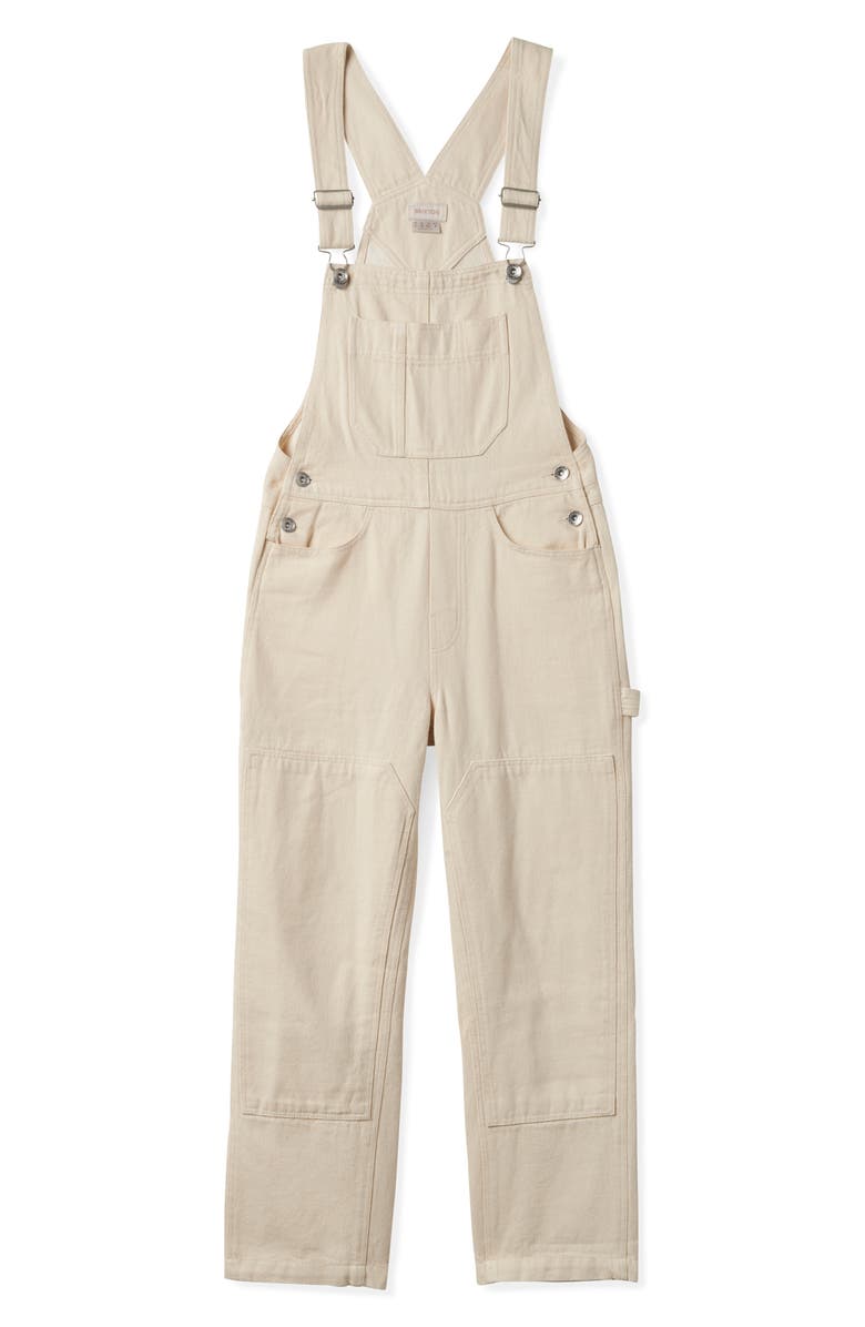 Brixton Utility Twill Overalls, Alternate, color, Whitecap