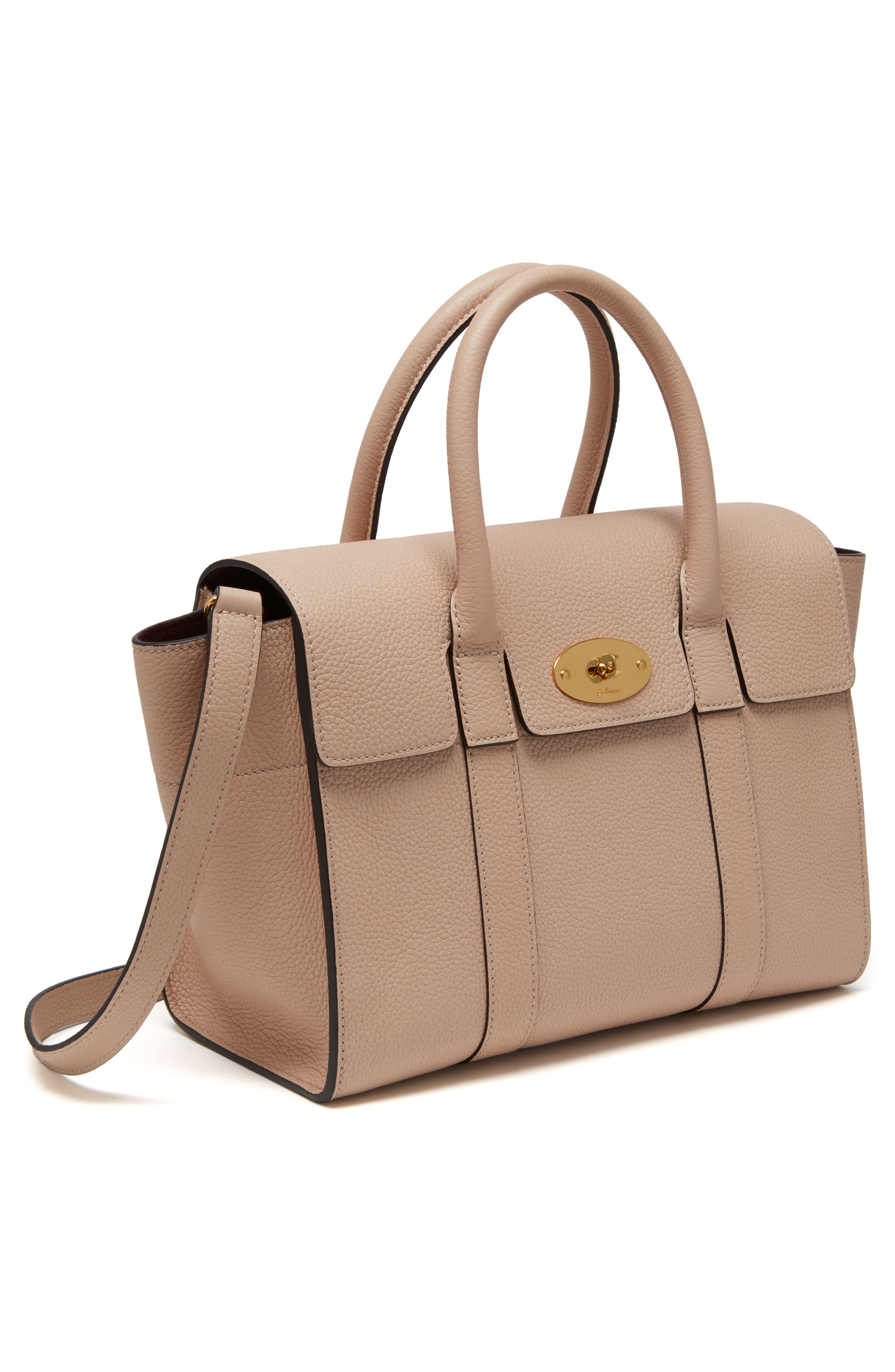 Small Bayswater Leather Satchel, Main, color, ROSEWATER