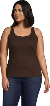Lands' End Plus Size Micro Rib Go-To Layering Tank