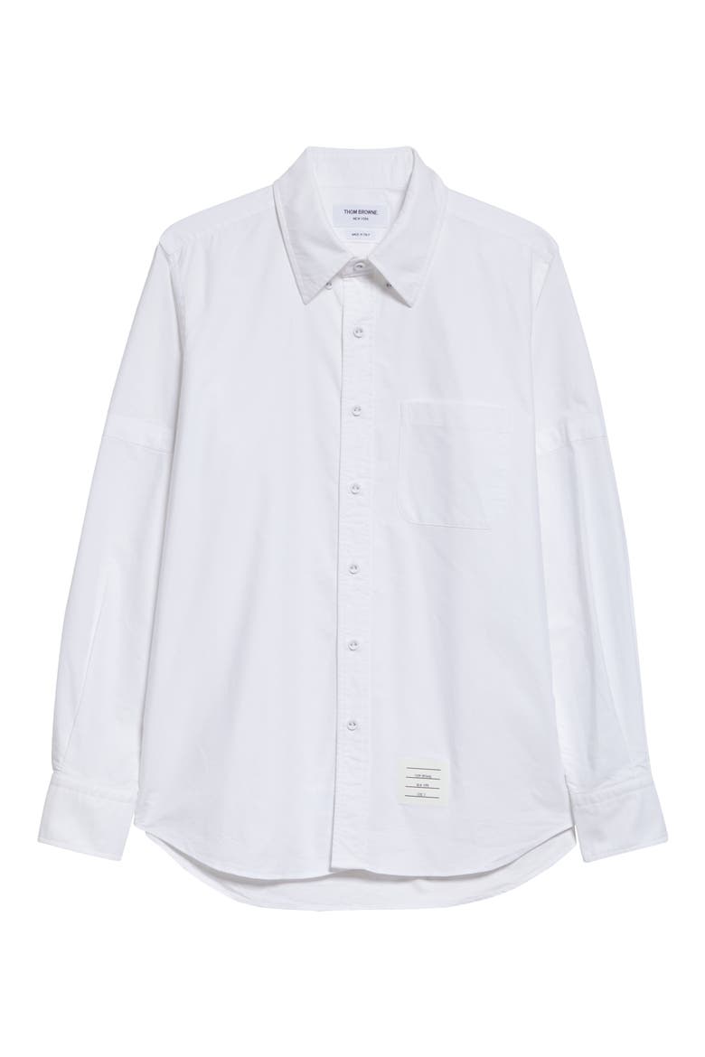 Straight Fit Cotton Oxford Button-Down Shirt, Alternate, color, WHITE