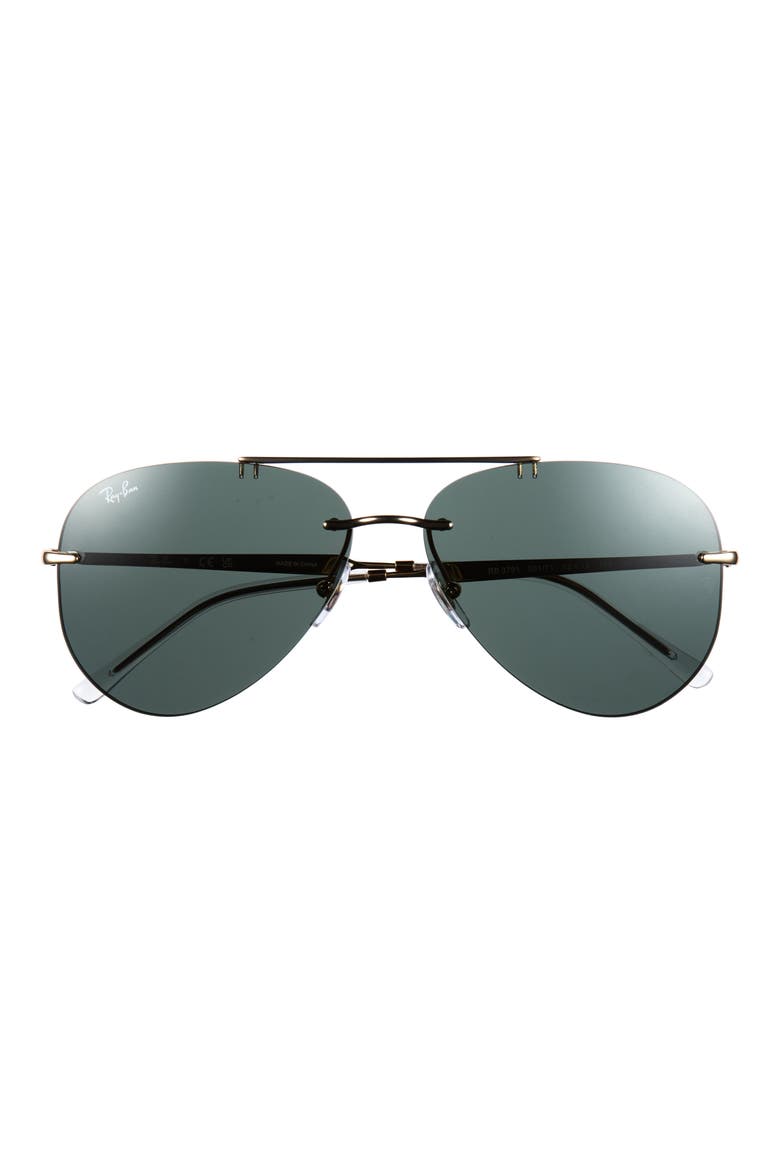62mm Oversize Pilot Sunglasses, Main, color, ARISTA / DARK GREEN