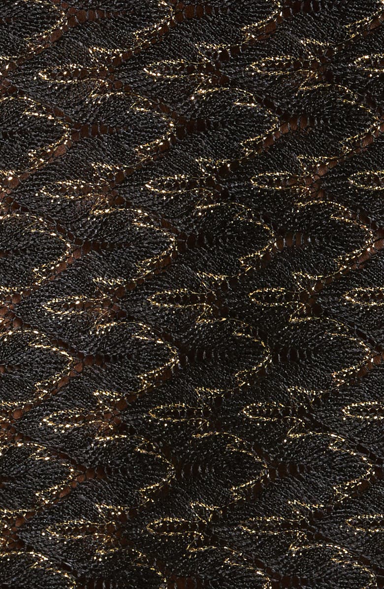 Ramy Brook Elvira Lace Metallic Cover-Up Top, Alternate, color, Black Zigzag