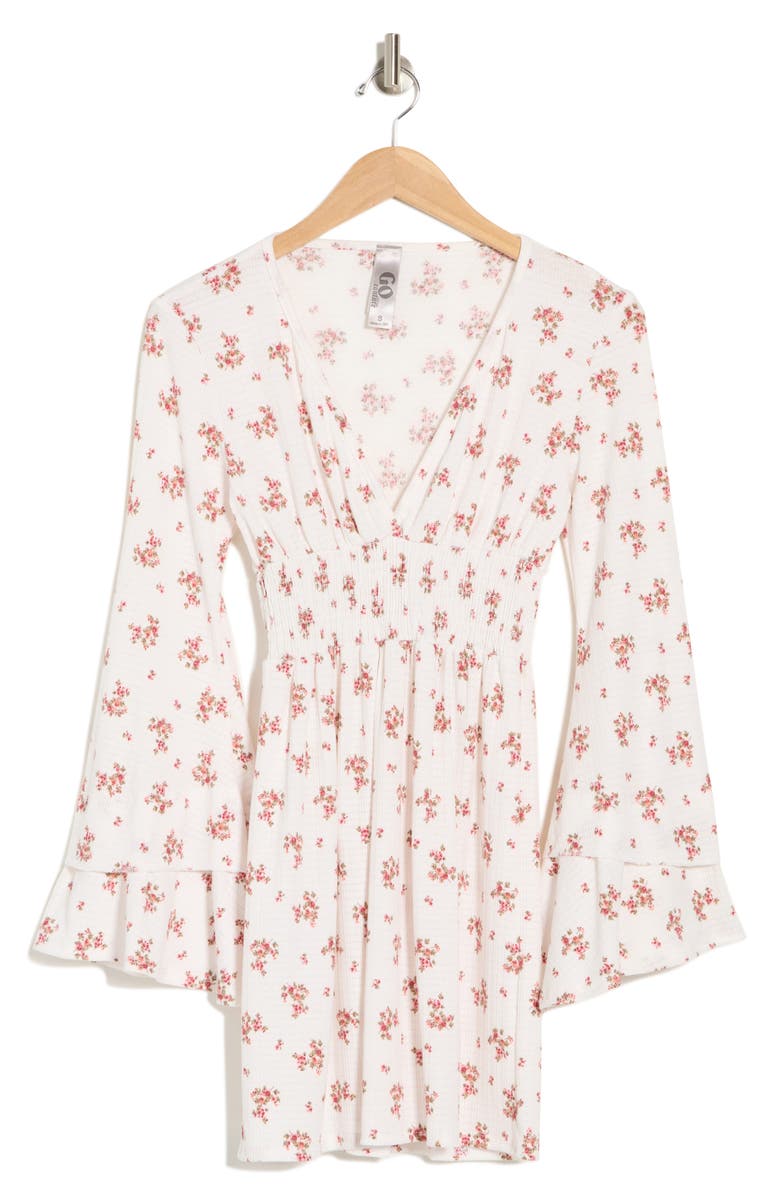 GO COUTURE Bell Sleeve Dress, Alternate, color, Multi Floral Print