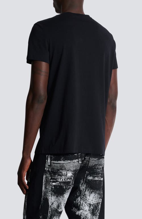 Shop Balmain Logo Graphic T-shirt In Eab Black/white