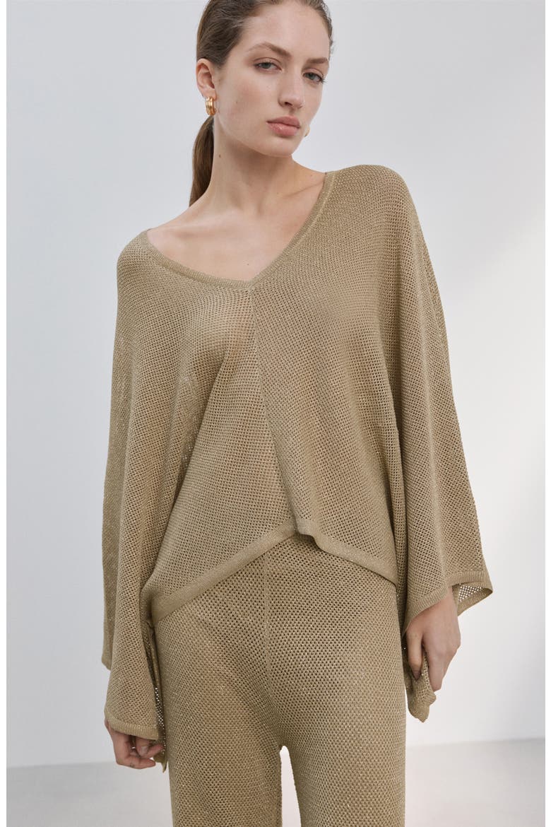 Metallic Pull-On Straight Leg Knit Pants, Alternate, color, GOLD