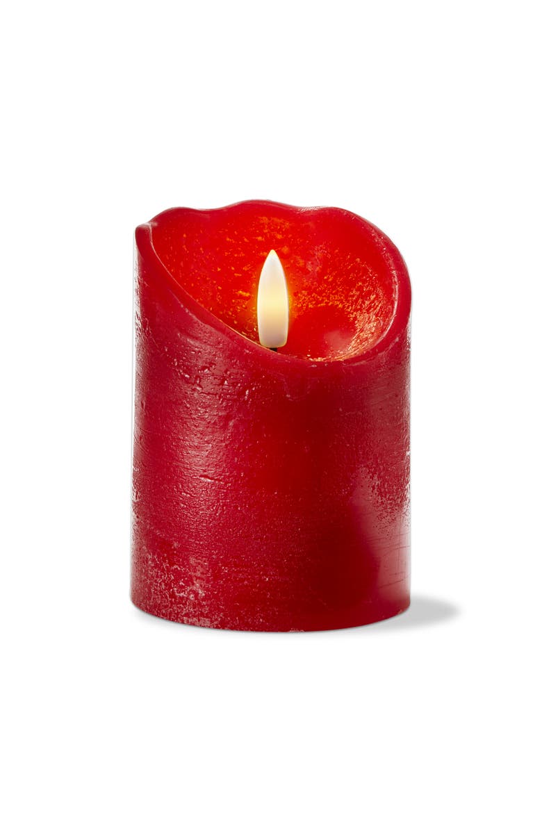 tag Weathered Red Flameless LED Pillar Candle for Home Decor, Main, color, Red