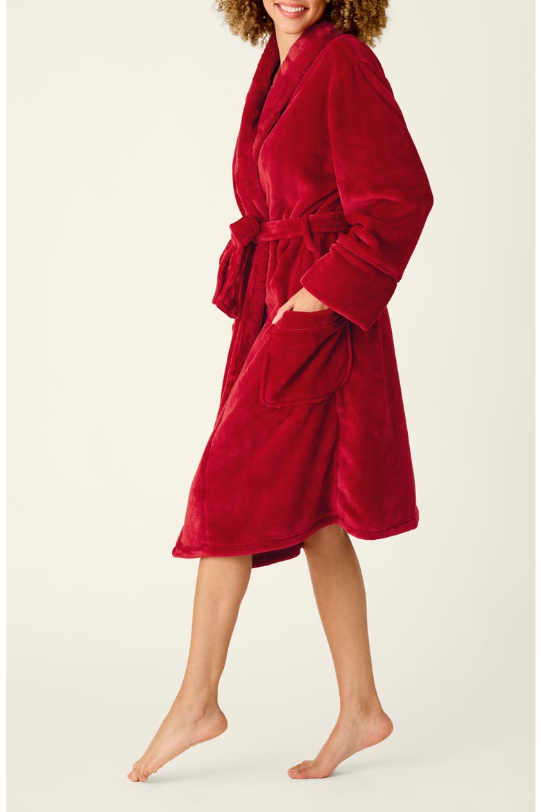 Luxe Plush Robe, Alternate, color, JESTER RED