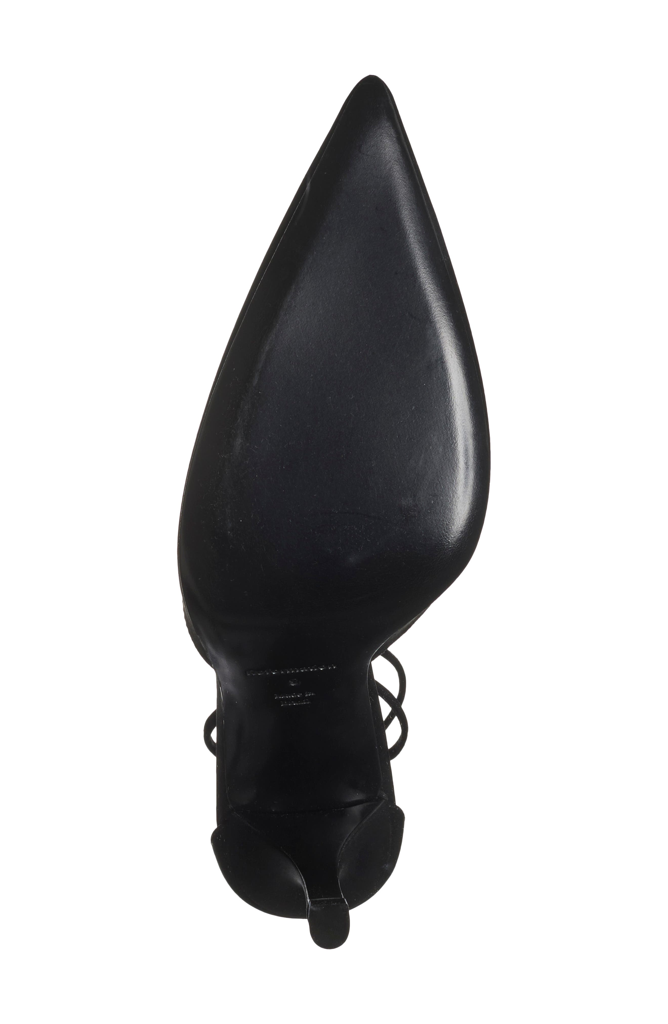 Stassie Ankle Wrap Pointed Toe Pump, Alternate, color, BLACK SATIN