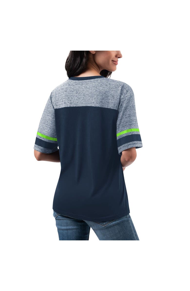 G-III 4HER BY CARL BANKS Women's G-III 4Her by Carl Banks Navy Seattle Seahawks Track T-Shirt, Alternate, color,
