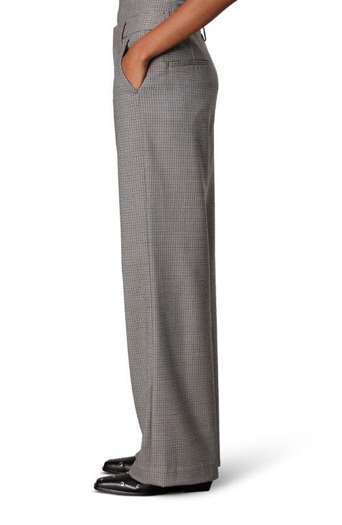 Rag & Bone Andi High Waist Ankle Wide Leg Pants In Bluplaid